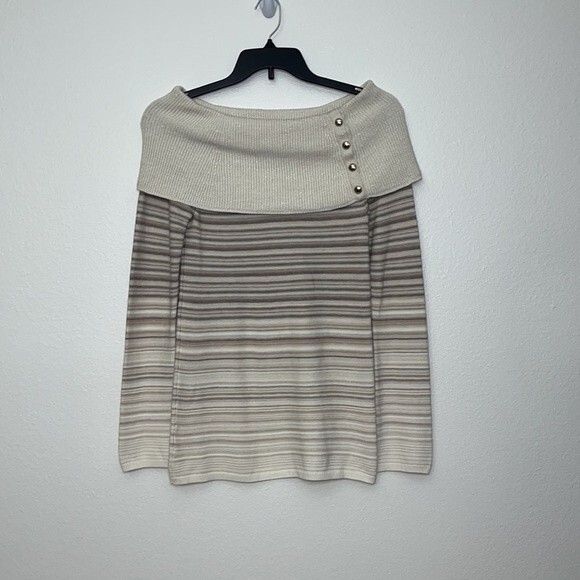 White House Black Market Cashmere Off-The-Shoulder Degrade Sweater - Picture 2 of 15